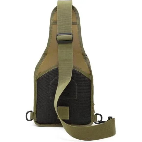 New Sling Bag Backpack Military Shoulder Bag Men's Black Tan 2 Packs - Picture 3 of 7